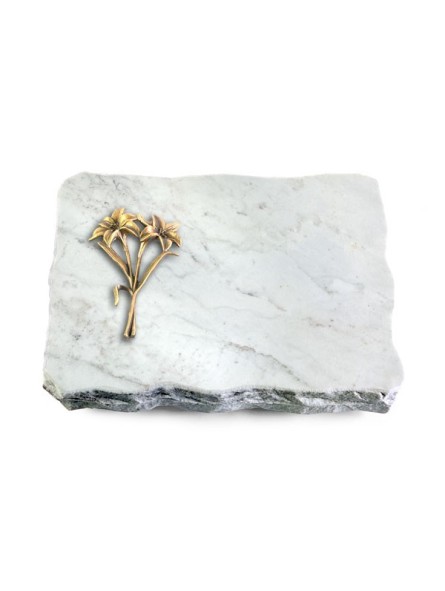 Grabplatte Omega Marmor/Pure Lilie (Bronze)