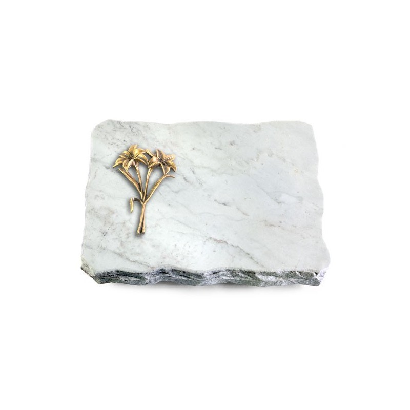 Grabplatte Omega Marmor/Pure Lilie (Bronze)