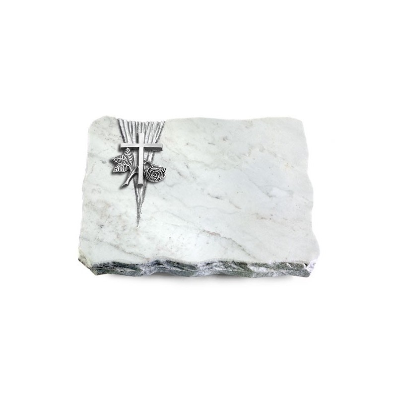 Grabplatte Omega Marmor/Delta Kreuz 1 (Alu)