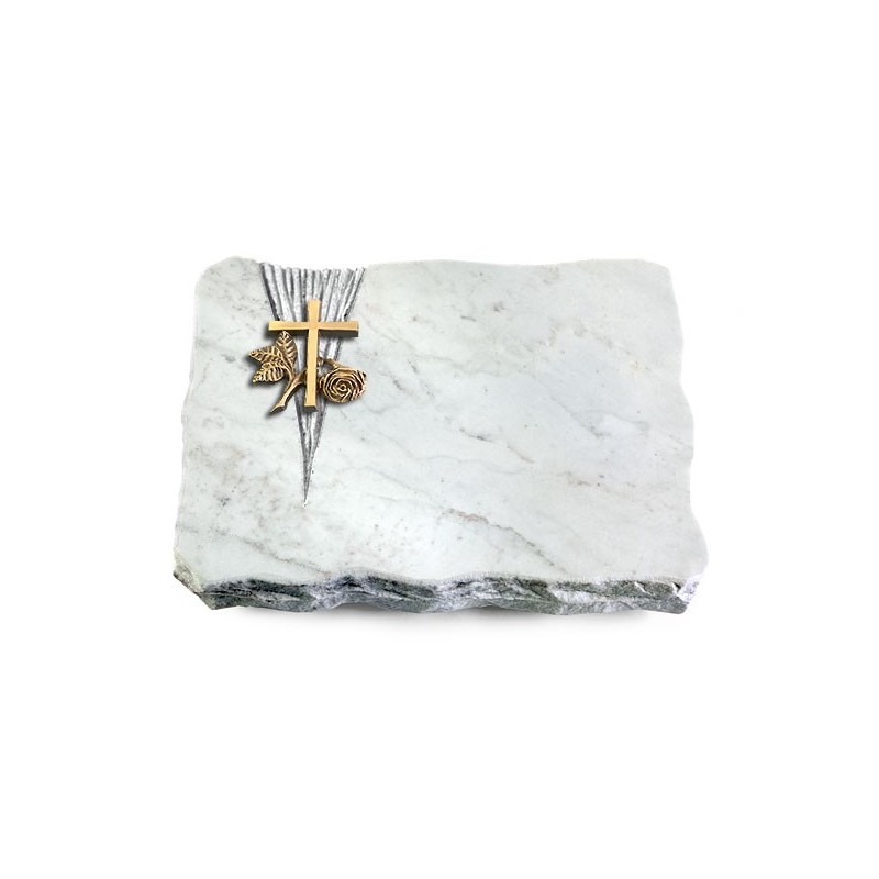 Grabplatte Omega Marmor/Delta Kreuz 1 (Bronze)