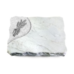 Grabplatte Omega Marmor/Folio Ähren 1 (Alu)