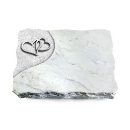 Grabplatte Omega Marmor/Folio Herzen (Alu)