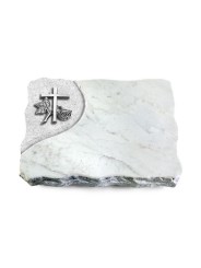 Grabplatte Omega Marmor/Folio Kreuz 1 (Alu)
