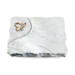 Grabplatte Omega Marmor/Folio Papillon (Bronze)