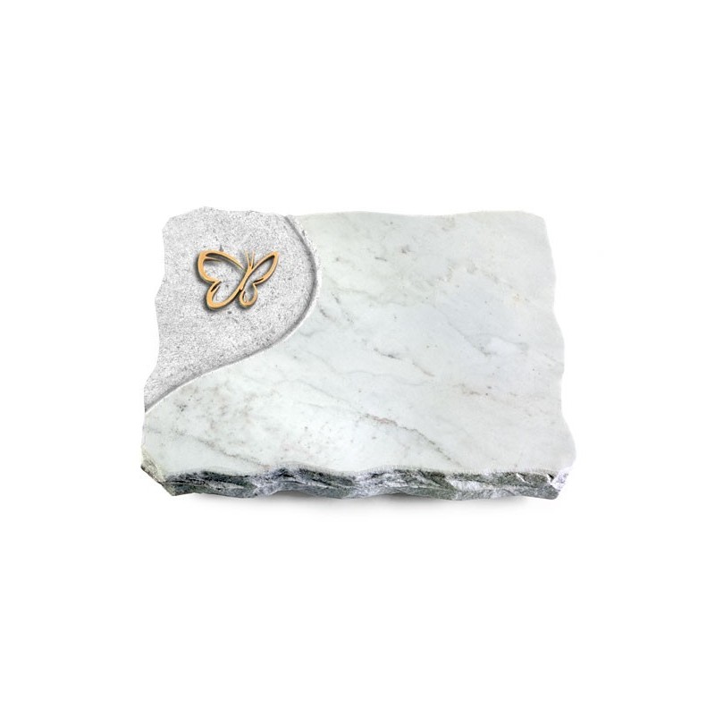 Grabplatte Omega Marmor/Folio Papillon (Bronze)