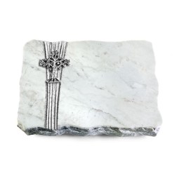 Grabplatte Omega Marmor/Strikt Baum 2 (Alu)