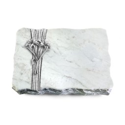 Grabplatte Omega Marmor/Strikt Lilie (Alu)