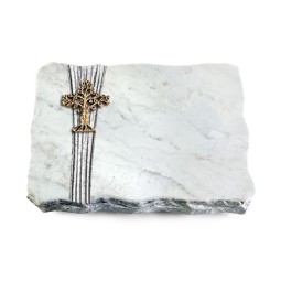 Grabplatte Omega Marmor/Strikt Baum 2 (Bronze)