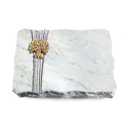 Grabplatte Omega Marmor/Strikt Baum 3 (Bronze)