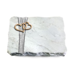 Grabplatte Omega Marmor/Strikt Herzen (Bronze)