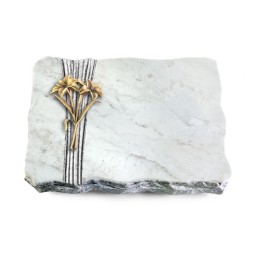 Grabplatte Omega Marmor/Strikt Lilie (Bronze)