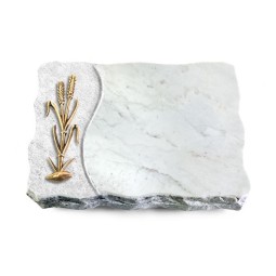 Grabplatte Omega Marmor/Wave Ähren 2 (Bronze)