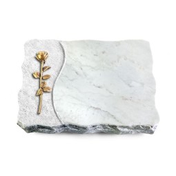 Grabplatte Omega Marmor/Wave Rose 12 (Bronze)