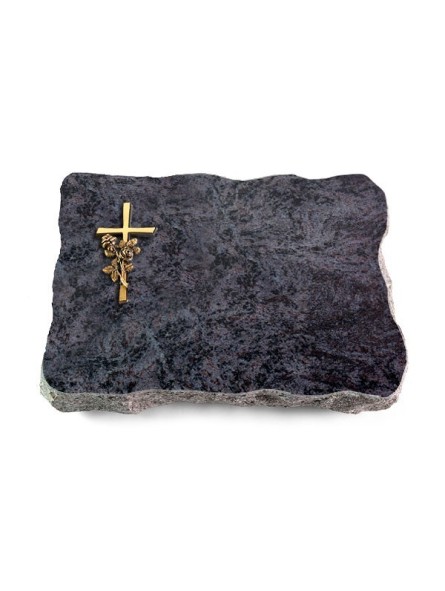 Grabplatte Orion/Pure Kreuz/Rose (Bronze)