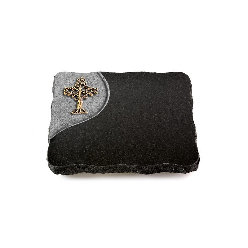 Grabplatte Indisch Black Folio Baum 2 (Bronze)