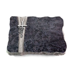 Grabplatte Orion/Strikt Kreuz/Rose (Alu)