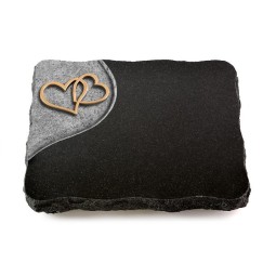 Grabplatte Indisch Black Folio Herzen (Bronze)