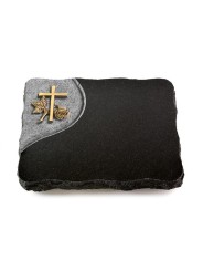 Grabplatte Indisch Black Folio Kreuz 1 (Bronze)