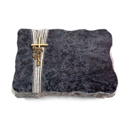 Grabplatte Orion/Strikt Kreuz/Rose (Bronze)