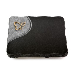 Grabplatte Indisch Black Folio Papillon (Bronze)