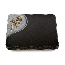 Grabplatte Indisch Black Folio Rose 2 (Bronze)
