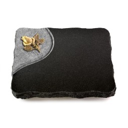 Grabplatte Indisch Black Folio Rose 3 (Bronze)