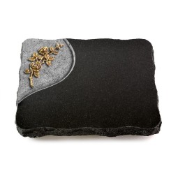 Grabplatte Indisch Black Folio Rose 5 (Bronze)