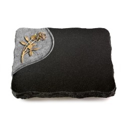 Grabplatte Indisch Black Folio Rose 6 (Bronze)