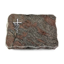 Grabplatte Paradiso/Pure Kreuz/Rose (Alu)