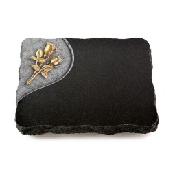 Grabplatte Indisch Black Folio Rose 11 (Bronze)