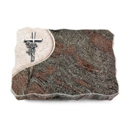 Grabplatte Paradiso/Folio Kreuz/Rose (Alu)