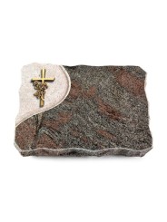 Grabplatte Paradiso/Folio Kreuz/Rose (Bronze)