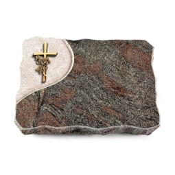 Grabplatte Paradiso/Folio Kreuz/Rose (Bronze)