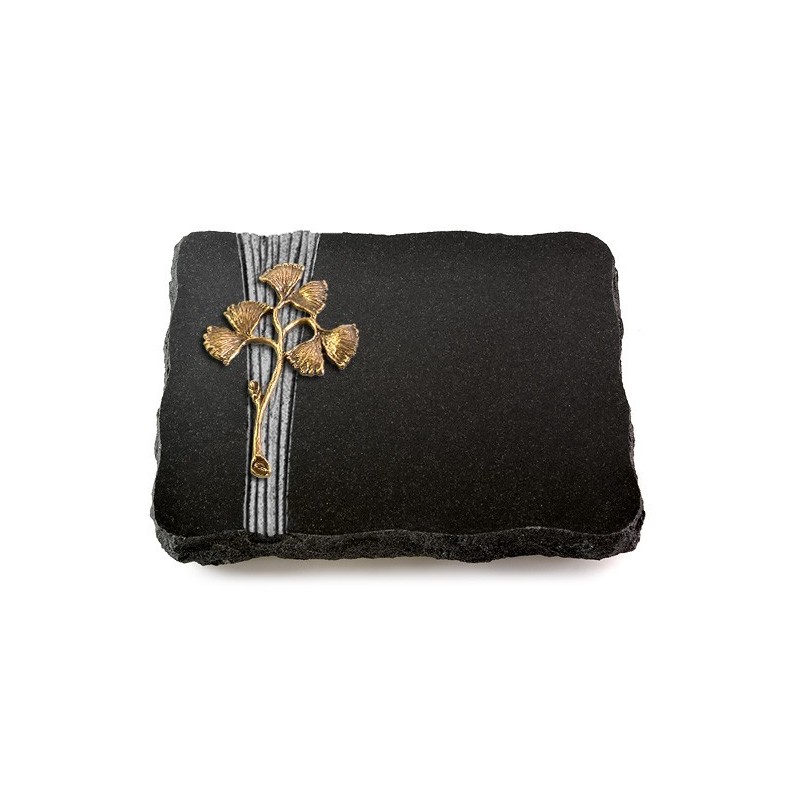 Grabplatte Indisch Black Strikt Gingozweig 1 (Bronze)