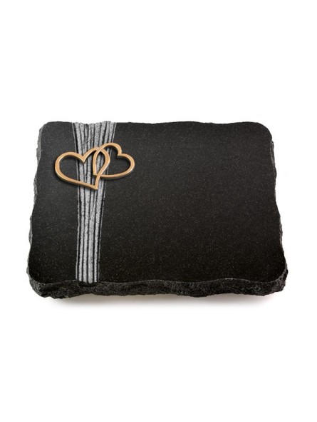 Grabplatte Indisch Black Strikt Herzen (Bronze)