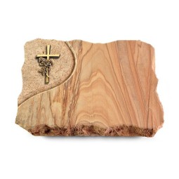 Grabplatte Rainbow/Folio Kreuz/Rose (Bronze)