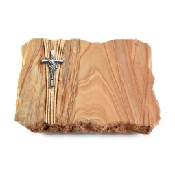 Grabplatte Rainbow/Strikt Kreuz/Ähren (Alu)