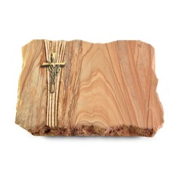 Grabplatte Rainbow/Strikt Kreuz/Ähren (Bronze)