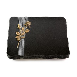 Grabplatte Indisch Black Strikt Rose 13 (Bronze)