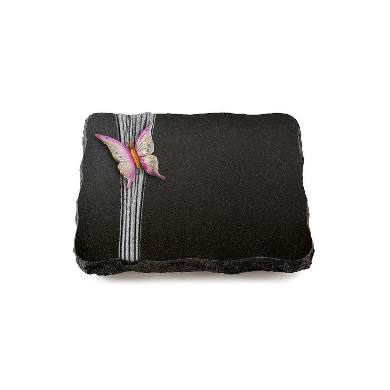 Grabplatte Indisch Black Strikt Papillon 1 (Color)