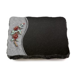 Grabplatte Indisch Black Wave Rose 3 (Color)