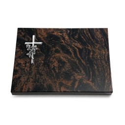 Grabtafel Aruba Pure Kreuz/Rose (Alu)