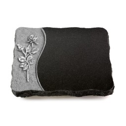 Grabplatte Indisch Black Wave Rose 13 (Alu)