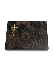 Grabtafel Aruba Pure Kreuz/Rose (Bronze)