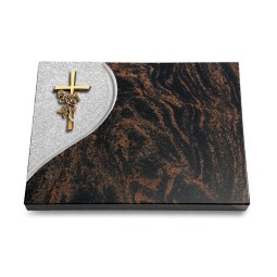 Grabtafel Aruba Folio Kreuz/Rose (Bronze)