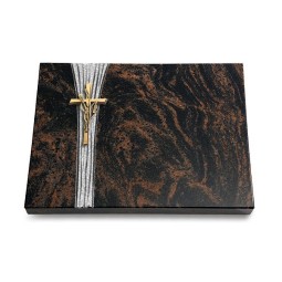 Grabtafel Aruba Strikt Kreuz/Ähren (Bronze)