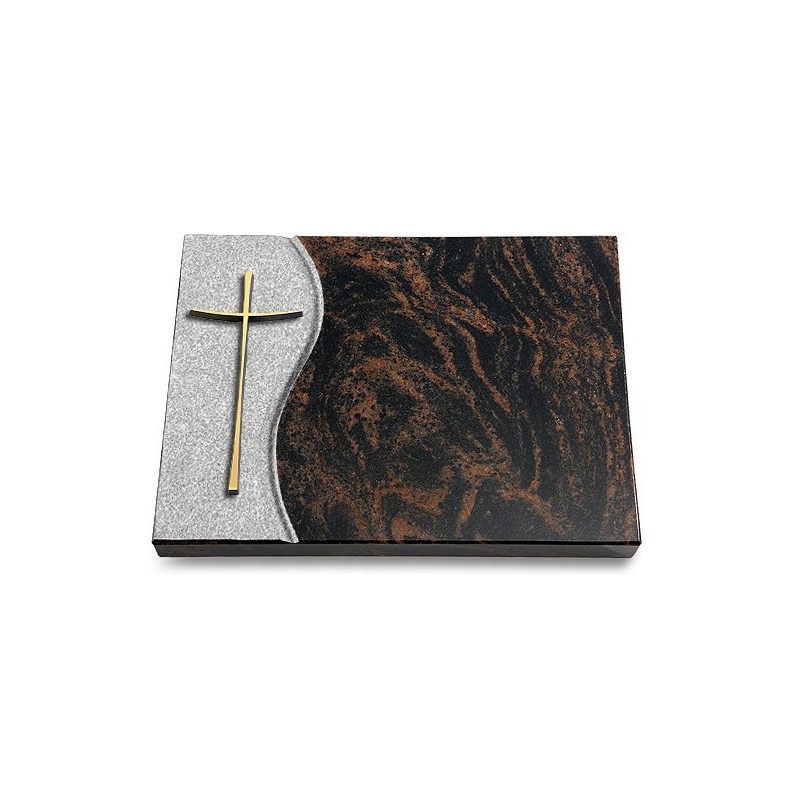 Grabtafel Aruba Wave Kreuz 2 (Bronze)