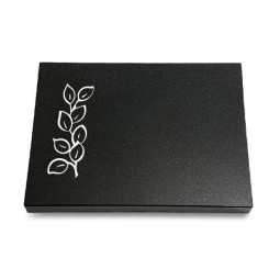 Grabtafel Indisch Black Pure Blätter