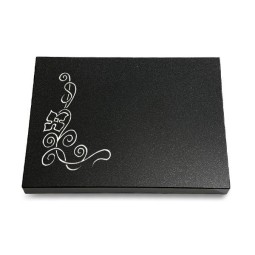 Grabtafel Indisch Black Pure Blume 2