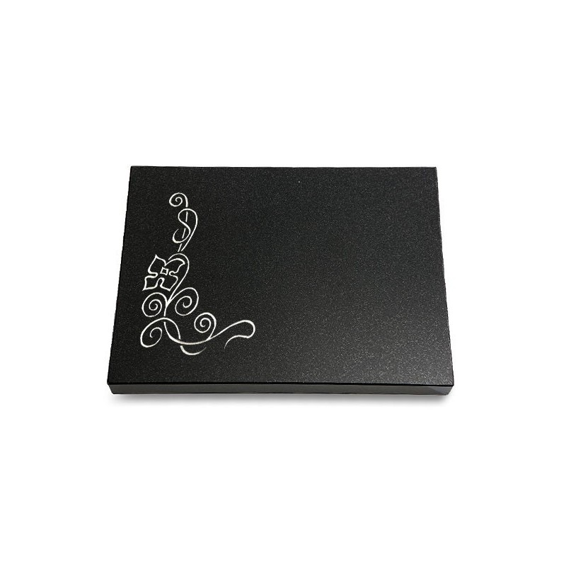 Grabtafel Indisch Black Pure Blume 2